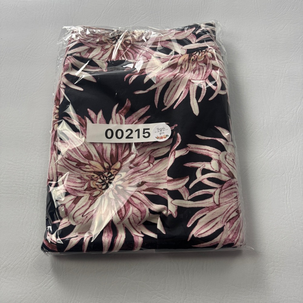 Ann Taylor Factory Floral Pencil Skirt Navy Pink Chrysanthemum Size 8 536-A28256 - Picture 8 of 10